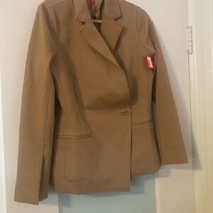 Spanx Women's Asymmetrical Tan Blazer